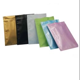 lote de 100 piezas al por mayor lote colorido Selfrealing Zipper Bag de aluminio Aluminio Almacenamiento Snack Packing Packing Bolsas ZZ ZZ