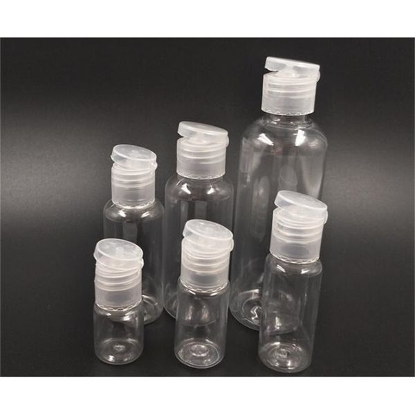 Venta al por mayor 100 unids / lote Vacío Squeeze Jar Maquillaje Contenedor Botella Plástico Viaje Claro Vacío Ahorre Espacio T200819