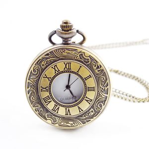 wholesale 100pcs / lot mix 4Colors montre de poche romaine classique montre de poche vintage Hommes Femmes modèles antiques Montre de table Tuo PW012