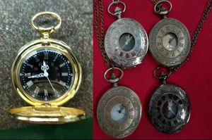 En gros 100 pcs/lot mélange 5 couleurs classique montre de poche romaine montre de poche vintage hommes femmes modèles antiques montre de table Tuo PW088