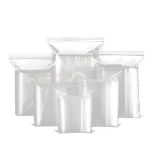 vente en gros 100pcs / lot sacs en plastique zip poly 10 sacs de rangement refermables à fermeture éclair transparente en soie adaptés aux bijoux bonbons pièces de monnaie LL