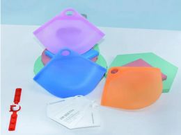 wholesale 100pcs / lot Masques portables en silicone Organisateur anti-poussière et résistant à l'humidité Support de couverture Cas de stockage Isoler les bactéries Sac ZZ