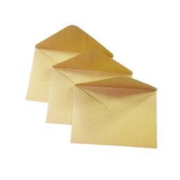 Groothandel - 100 stks / partij vintage kraftpapier envelop 16 * 11cm DIY multifunctionele cadeaubon enveloppen voor bruiloft verjaardagsfeestje