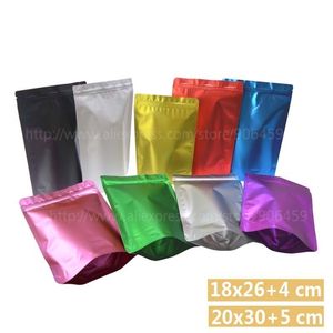Groothandel 100 van de Nieuwe Stand -Up Zip Lock Bag met matte oppervlak aluminium zakjes voor foodpowdertea noten 201021