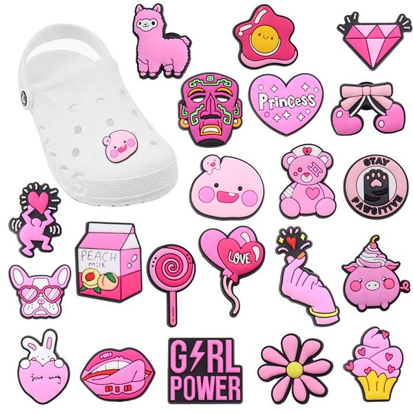 Vente en gros 100 pièces PVC pêche ours oeuf diamant sucette sandales boucle chaussures charmes enfants décorations pour rose série bouton sabot