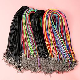100 Uds. Collar de cordón de cuero con cierre cuerda trenzada ajustable para fabricación de joyería DIY collar pulsera suministros