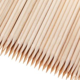 Groothandel-100x Nail Art Orange Wood Sticks Cuticle Pusher Remover Nail Art Beauty Tool New All Houten Nail Push