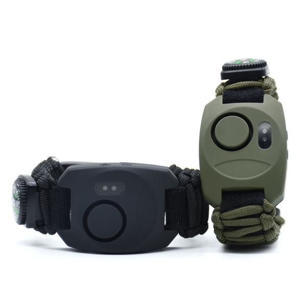 Venta al por mayor 100x Relojes de alarma personales Reloj Hombres Ejército militar Deporte LED Reloj de pulsera digital Anciano Seguridad Proteger Alerta Seguridad Grito Fuerte Llavero 135db