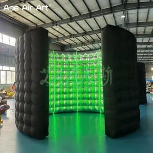 En gros 10 pieds x 8 pieds gonflable LED 360 mur d'enceinte de cabine photo avec 24 pièces toile de fond de cabine photo de tube lumineux LED pour événement de mariage