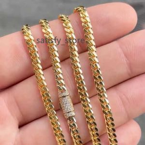 Groothandel 10k 14k 18K Solid Real Gold 8mm Cubaanse link ketting Bracelet Iced Out Hip Hop Moissanite ketting Fijne sieraden Men vrouwen