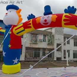 Groothandel 10m (32,8 ft) Hoge of op maat gemaakte opblaasbare clown Arch Circus Entertainment Entrance Archway met gratis blazer voor decoratie of evenement