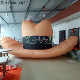 wholesale 10m(32.8ft) high or Customized Yellow Hat Replica Inflatable Cowboy Hat Model, Cold Air Balloon With Free Hair Dryer Us Special Price