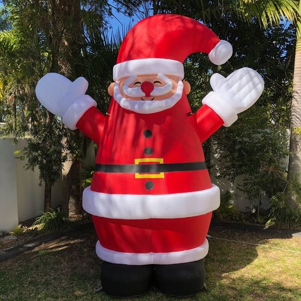 Venta al por mayor 10 mD (33 pies) con soplador Juegos al aire libre Decoración personalizada globo inflable de Papá Noel Papá Noel para el festival