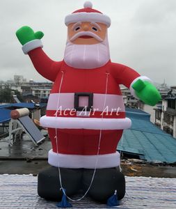 Groothandel 10mh (33ft) Gigantische witte baard Opblaasbaar figuurmodel met luchtblazer voor kerstvakantie decoratie of advertenties in de winkel