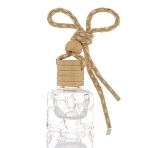 wholesale 10ml voiture suspendus bouteilles de parfum voiture pendentif accessoires vide carré verre cosmétique parfum emballage conteneur