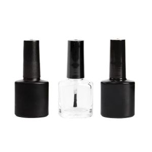 En gros 10 ml bouteilles de vernis à ongles vides verre oblat clair/noir bouteille de gel de vernis à ongles CND bouteille de gel de photothérapie avec brosse Jxdoe LL