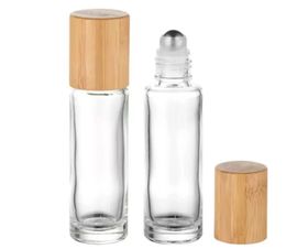 En gros 10 ml rouleau de bambou de haute qualité sur bouteille (boule d'acier) bouchon boule parfum huile essentielle