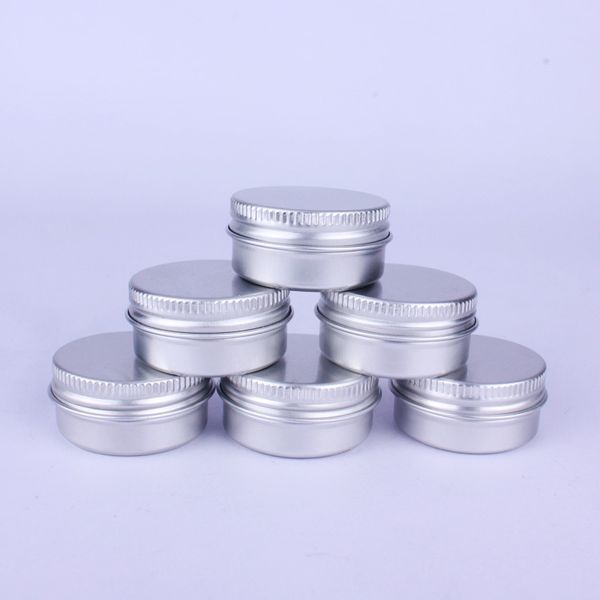 wholesale Latas de botellas de aluminio de metal de 10 ml Envases de bálsamo labial Frascos vacíos Latas con tapa de rosca Blanco