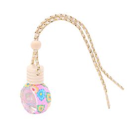 En gros 10 ml bouteilles de parfum créatif voiture pendentif Art Floral Imprimé Suspendus Désodorisant Diffuseur Parfum Vide Verre Parfums Bouteille Voitures Décor Cadeau