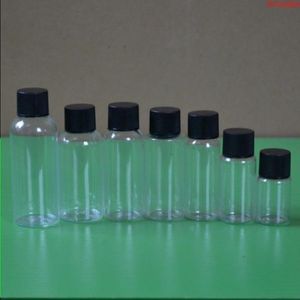 Livraison gratuite en gros 10 ml bouteille de lotion en plastique tourné bouchon noir transparent pot cosmétique en PET roulé sur des produits rechargeables Nmxln