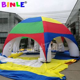 10mLx10mBx5mH (33x33x16.5ft) airblow regenboogkleur gigantische opblaasbare spiderkoepeltent met 6 balken, grote buitentent voor evenementen