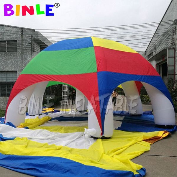 10mLx10mWx5mH (33x33x16.5ft) tienda de campaña inflable gigante de color arcoíris con 6 vigas, gran carpa de césped para exteriores para eventos