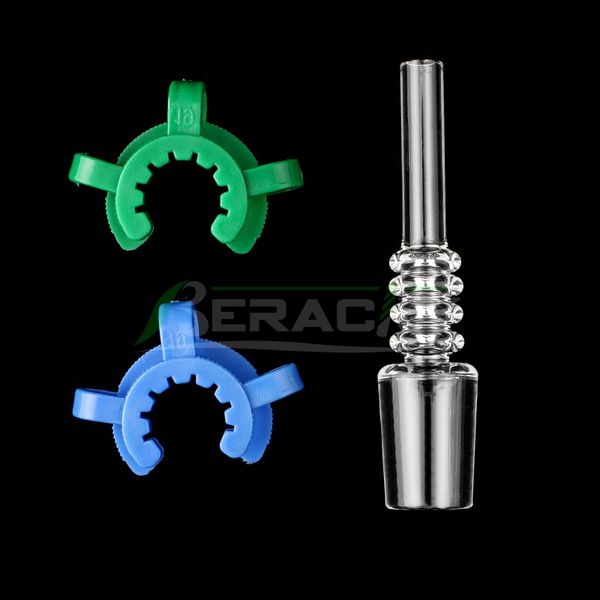 Vente en gros 10 mm 14 mm 18 mm Tip Quartz Avec Keck clips pour Mini NC Kits Quartz Banger ongles en verre d'eau Bangs Dab Rigs Rigs fumeurs