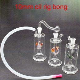 Venta al por mayor 10 mm hembra Glass Bong Water Pipes hookah Colorful Heady Mini Dab Rigs Small Bubbler Hookahs Beaker oil rig pipe