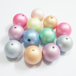 Sac de perles acryliques mates de couleur Pastel, 10mm, 12mm, 16mm, 20mm, 100 pièces, pour collier à la mode, vente en gros, 240108