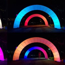 Groothandel 10MW (33ft) met blazer opblaasbare LED -verlichting Boogbuis Pilaar Star Wedding Event Advertenties