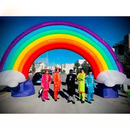 10mWx5mH (33x16.5ft) arco publicitario colorido arco iris inflable con soplador para decoración de eventos de fiesta de boda