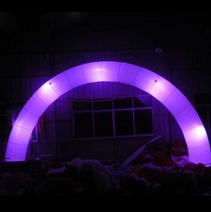 wholesale 10mx5mH (33x16.5ftH) Commercial décoratif rond LED éclairage gonflable arc publicitaire porte d'arcade pour événement de mariage de fête