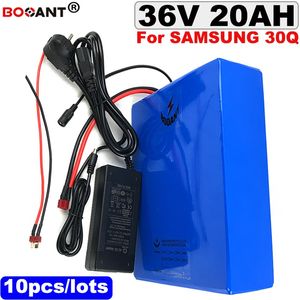 Batterie de vélo électrique en gros 10pcs 36v 20ah pour Samsung 30Q original pour Bafang BBSHD BBS02 250w 500w 800w moteur + 2A chargeur