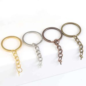 Porte-clés fendus multicolores, 10 pièces/sac, chaîne pour bricolage, fabrication de bijoux en résine, vente en gros