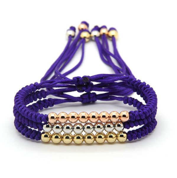 Bracelet en perles Cz, 10 pièces/lot, meilleur cadeau, bijoux à la mode, chaîne violette de 6mm, Anil Arjandas, mélange de couleurs, tressage en macramé, vente en gros