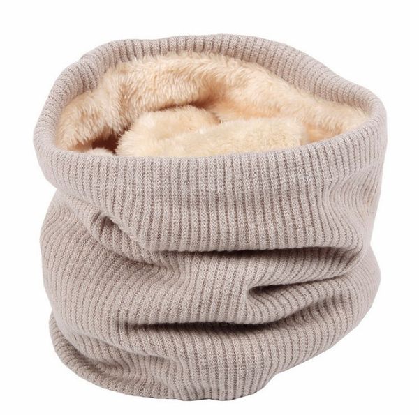 Gros-10Pcs / Lot Mode Automne Hiver Infinity Écharpe Femmes Chaud Hiver Tricot Cou Cercle Laine Solide Cowl Snood