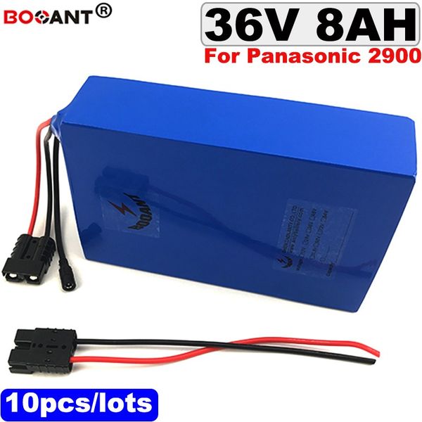 Venta al por mayor 10 unids/lote 36v 8ah 250w batería de bicicleta eléctrica para Panasonic NCR18650PF 2900mAh celda 36v 350w E-bike batería de litio