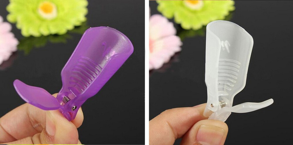 Wholesale-10PCS New Second Generation Plastic Acrylic Nail Art Soak Off Cap Clip UV Gel Polish Remover Wrap Tool