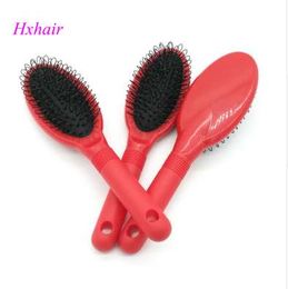 Vente en gros - 10pcs No.3 Loop Brush POIGNÉE ROUGE pour Extension de Cheveux / Peigne à Cheveux Professionnel