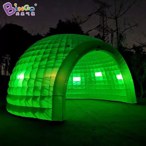 wholesale 10x10x4.5mH (33x33x15ft) Carpa de cúpula de iluminación inflable publicitaria de nuevo diseño, carpa para feria comercial soplada por aire, carpa con dosel para decoración de eventos de fiesta