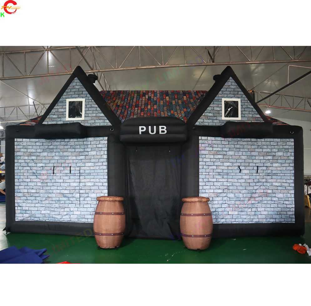 wholesale 10x6x6mH (33x20x20ft) Free Ship Outdoor Activities full printing commercial rental inflatable irish pub bar tent party disco lawn tent with blower for sale