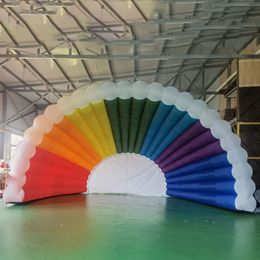 Venta al por mayor 10x8x5mH (33x26x16.5ft) eventos al aire libre publicidad carpa inflable carpa con cúpula arcoíris para festival de música