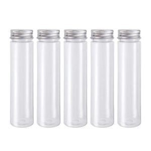 wholesale 110ml Clear Plastic Test Tubes with Screw Caps Cookie Nuts Bottle Containers for Party Favors Science Experiment Home LL