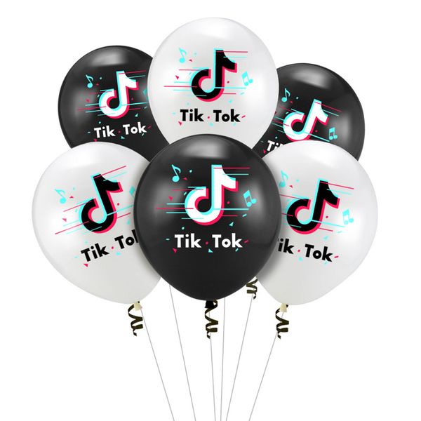 Balloon Market Globo TikTok de 12 pulgadas, 100 unidades/lote, globos decorativos, decoraciones de vídeo Tik Tok