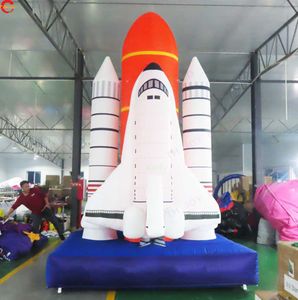 wholesale 12mH 40ft avec ventilateur Activités de plein air Navire aérien gratuit Décoration géante Vaisseau spatial gonflable Rocket Shuttle ballon au sol à vendre