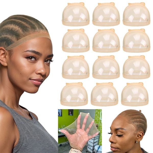 En gros 12pcs (6 packs) Capuchis de perruque HD invisible ultra mince pour les perruques avant en dentelle - Perce de bas en nylon en nylon pour femmes