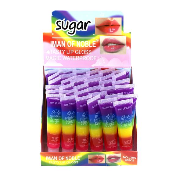 En gros 12 pcs Rainbow Hydratant Brillant À Lèvres Mignon Naturel Enfants Bébé Filles Baume Huile Kawaii s Soins En Vrac