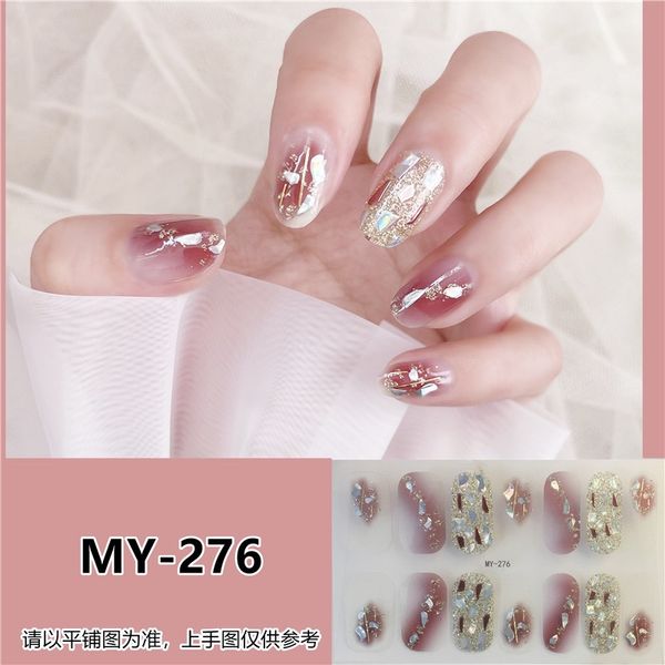 Venta al por mayor 14 consejos Etiqueta engomada de uñas Calcomanías para las mujeres Chicas 5D Crystal Gold Stamping Glister Vintage Nails Pegatinas Flor