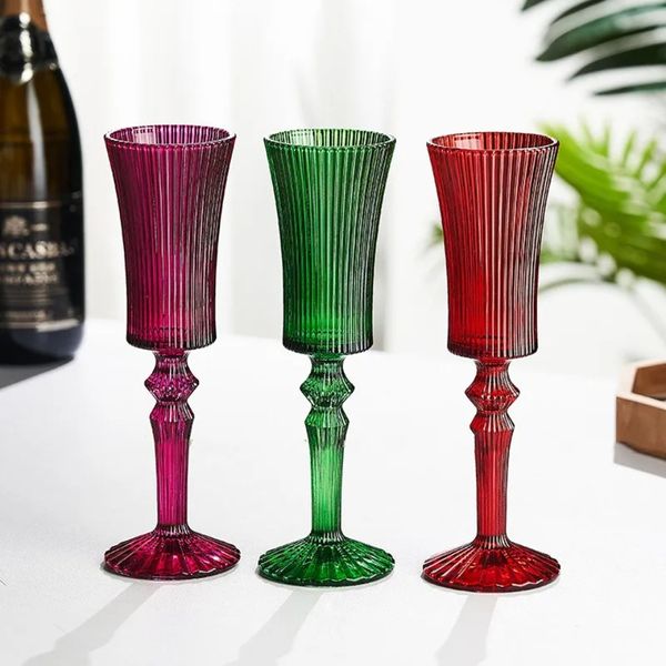 En gros 140 ml 6 couleurs européen romantique beau gobelet verre lampe à vin épais gobelet champagne verre restaurant hôtel FY5991 0229