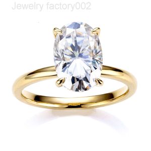 Groothandel 14 K/18 K/Platinum Moissanite 5 CT Ovale Solitaire Massief Gouden Ring Vrouwen Diamant Witte Moissanite Ringen